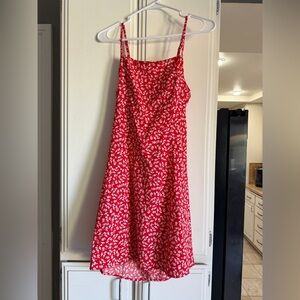 Floral Red Dress